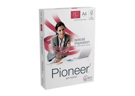Papīrs Pioner A4, 500Lpp, 80gr, īpaši balts